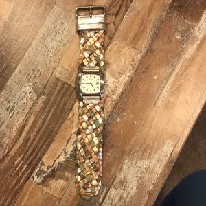 Braided leather band Fossil watch